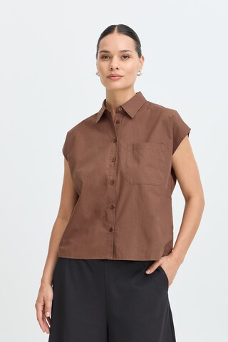 ICHI - Blusa en marrón: frente