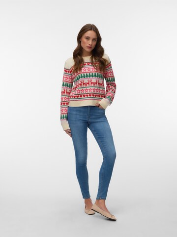 VERO MODA Sveter 'VMNEWCHRISTMAS' - Béžová