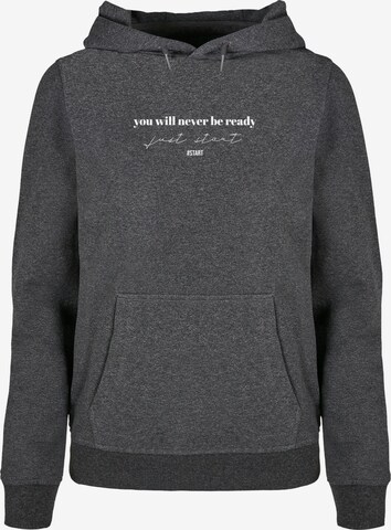 Merchcode Sweatshirt ' Just Start' in Grey: front