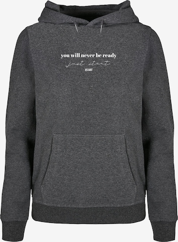 Merchcode Sweatshirt ' Just Start' in Grau: predná strana