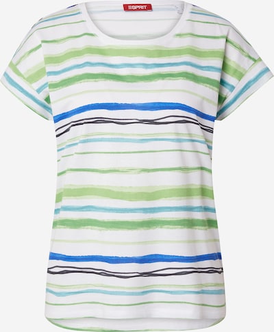 ESPRIT T-shirt en bleu / vert / noir / blanc, Vue avec produit