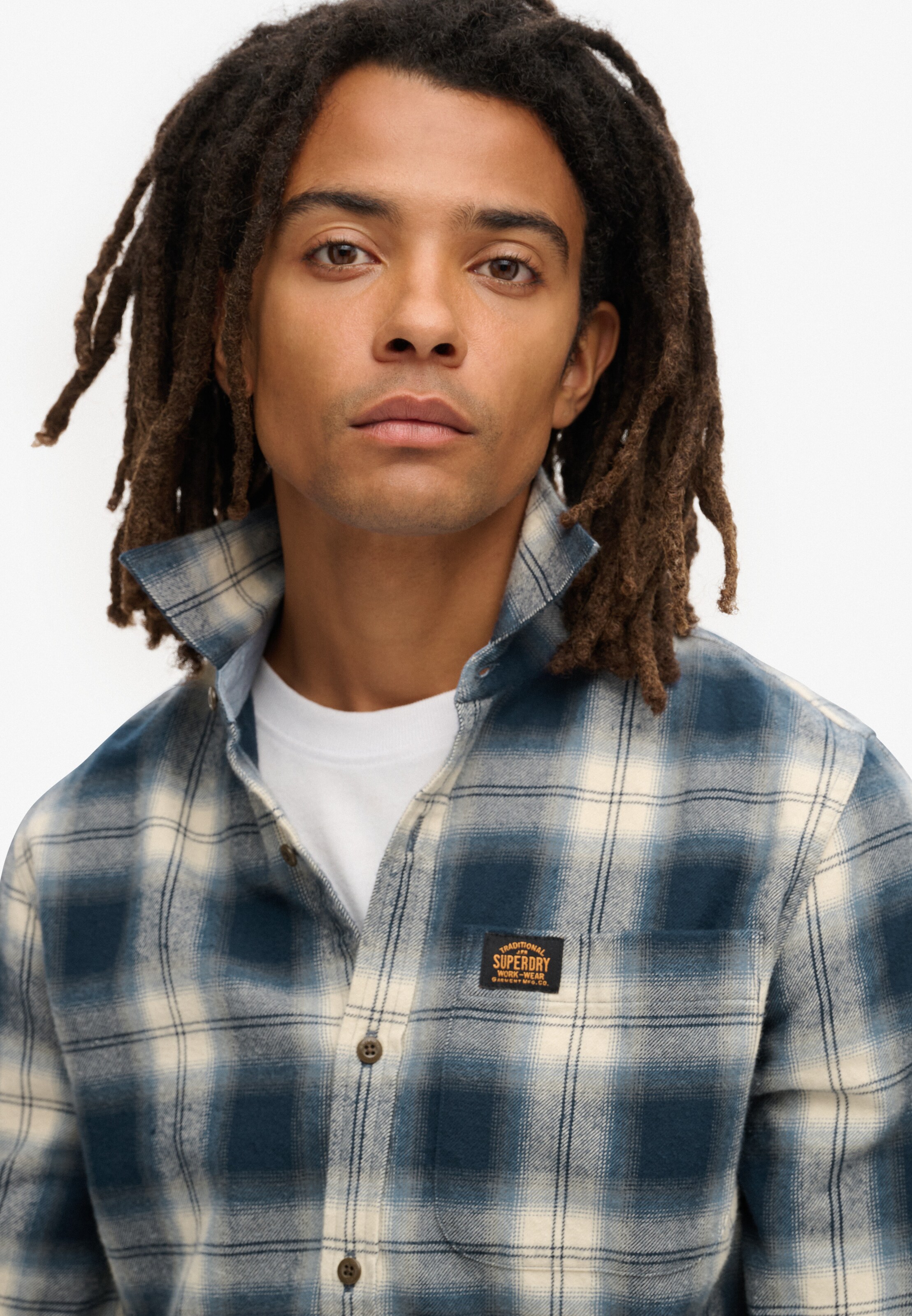 Superdry Regular fit Button Up Shirt in Blue