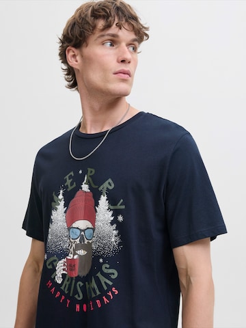 JACK & JONES - Camiseta 'JJNOEL XMAS' en azul