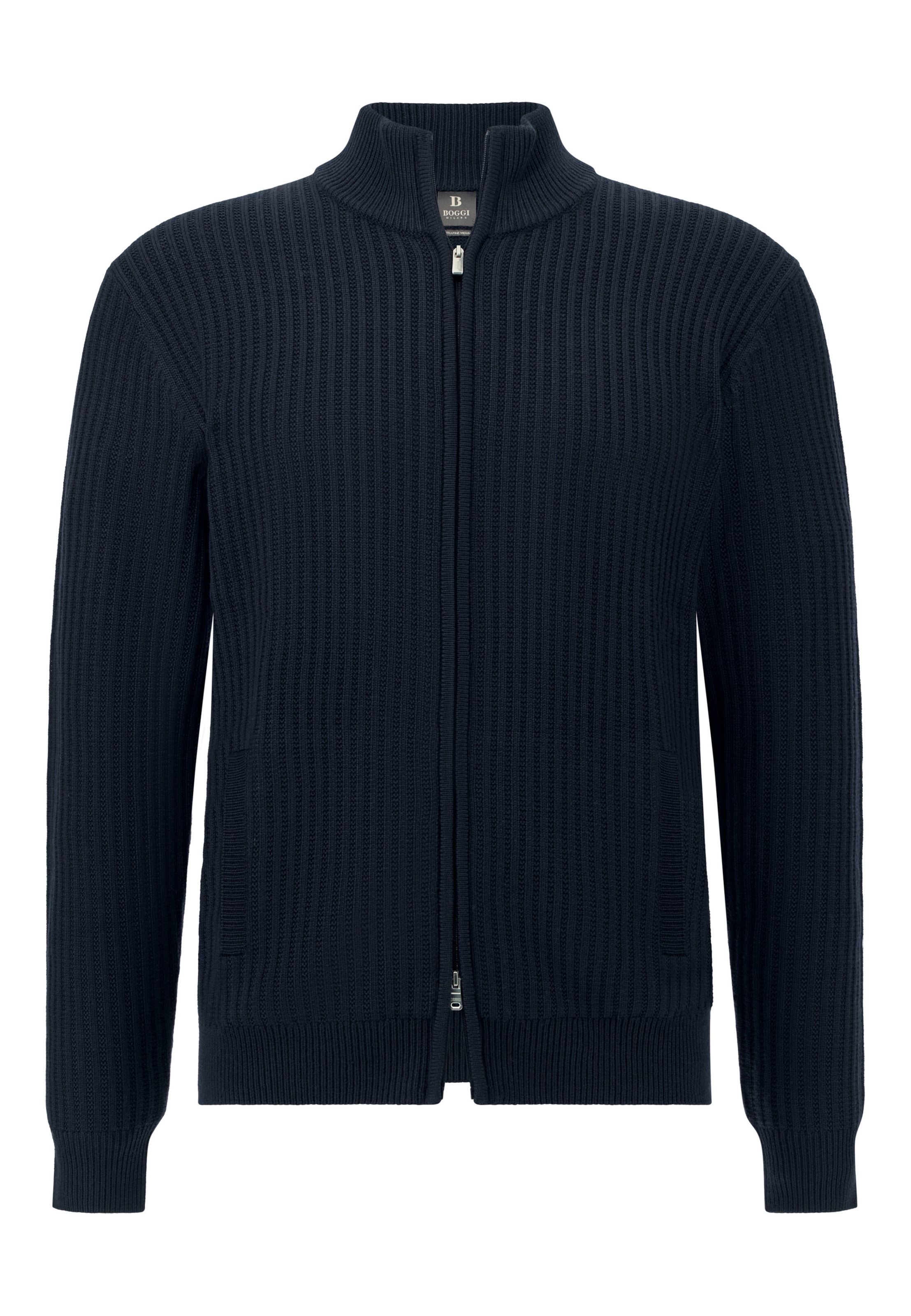 Vestes en maille Boggi Milano en bleu : devant