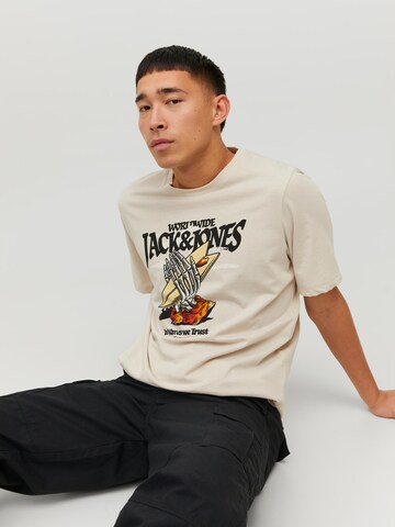 JACK & JONES T-Shirt 'Beachbone' in Beige