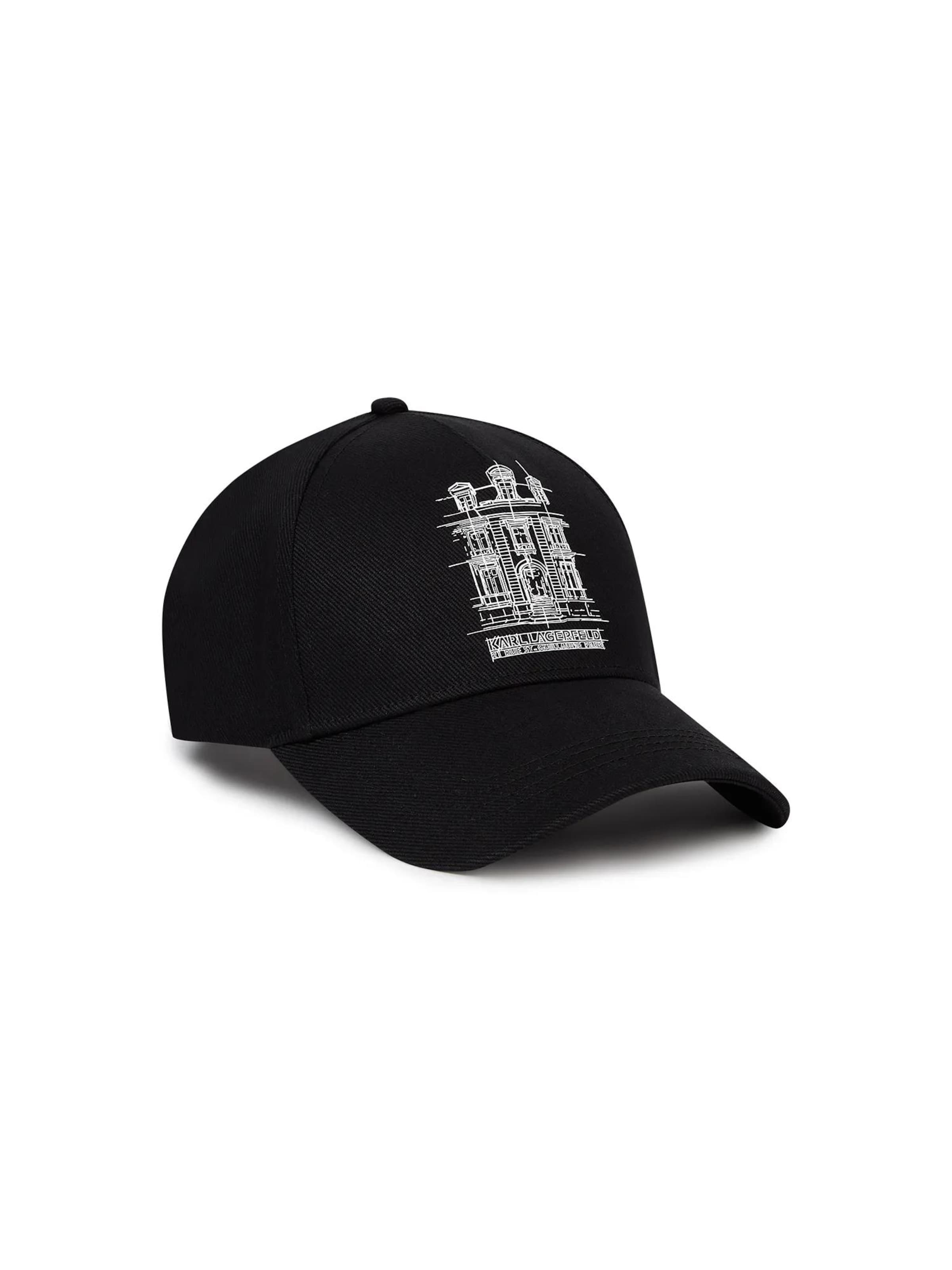 Casquette 'Maison de Karl-Illustration' Karl Lagerfeld en noir : devant
