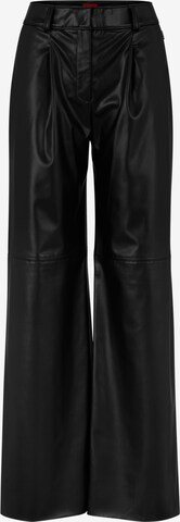 HUGO Wide leg Trousers 'HEREDE' in Black: front