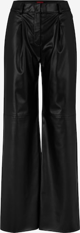 HUGO Red Wide leg Trousers 'HEREDE' in Black: front