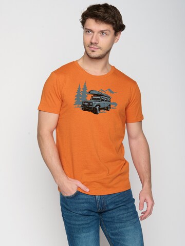 GREENBOMB Shirt 'Nature Getaway' in Oranje: voorkant