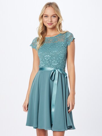 Robe de cocktail SWING en bleu : devant