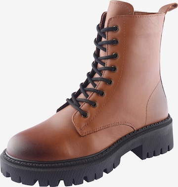 D.MoRo Shoes Lace-Up Ankle Boots 'Prantola' in Brown: front