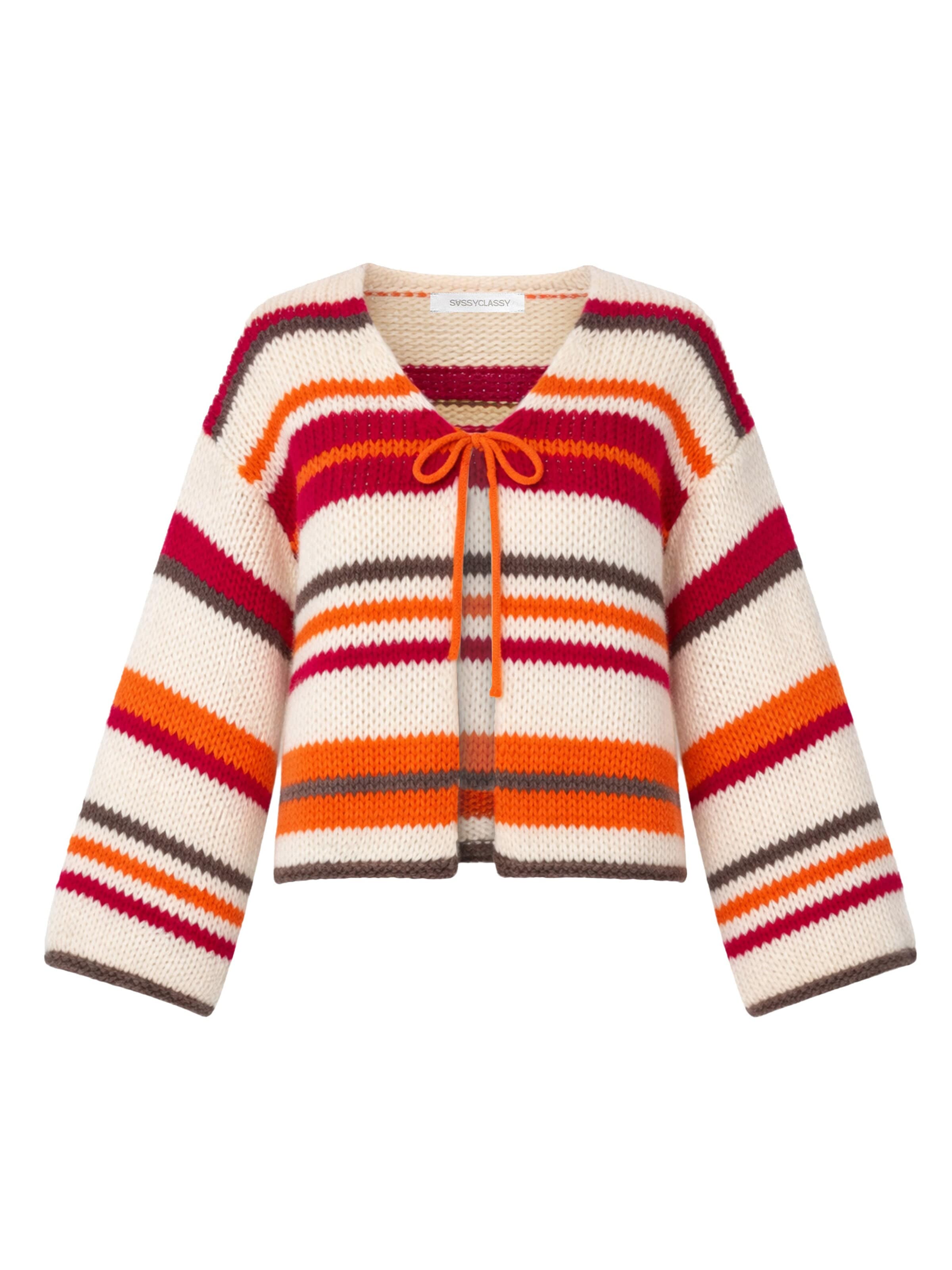 SASSYCLASSY Strickjacke‌‌‌‌ in Orange: Vorderseite