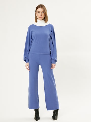 Influencer Wide leg Broek in Blauw