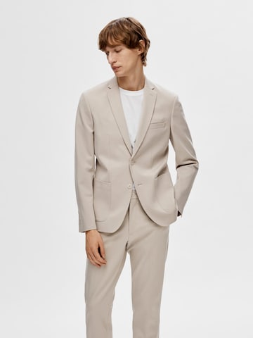 SELECTED HOMME Slim fit Suit Jacket 'DELON' in Beige