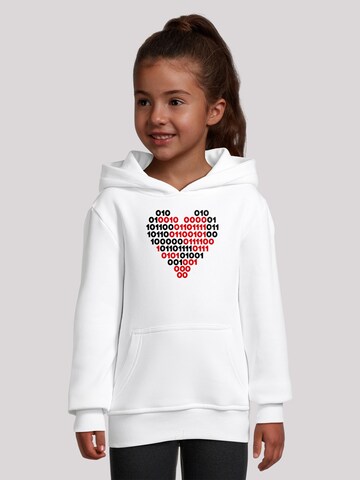 F4NT4STIC Sweatshirt 'I love you 01001001 Binary Code Herz  Valentinstag' in White: front