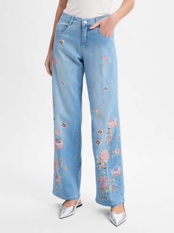 Angels Regular Jeans ' Liz Flower ' in Blue: front