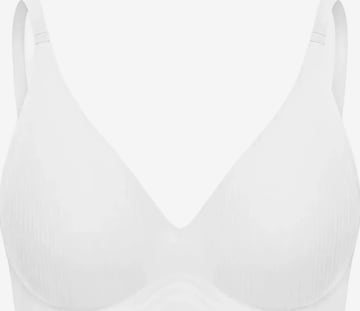 Reggiseno 'Rib Comfort Push-Up BH' di cfab in bianco: frontale