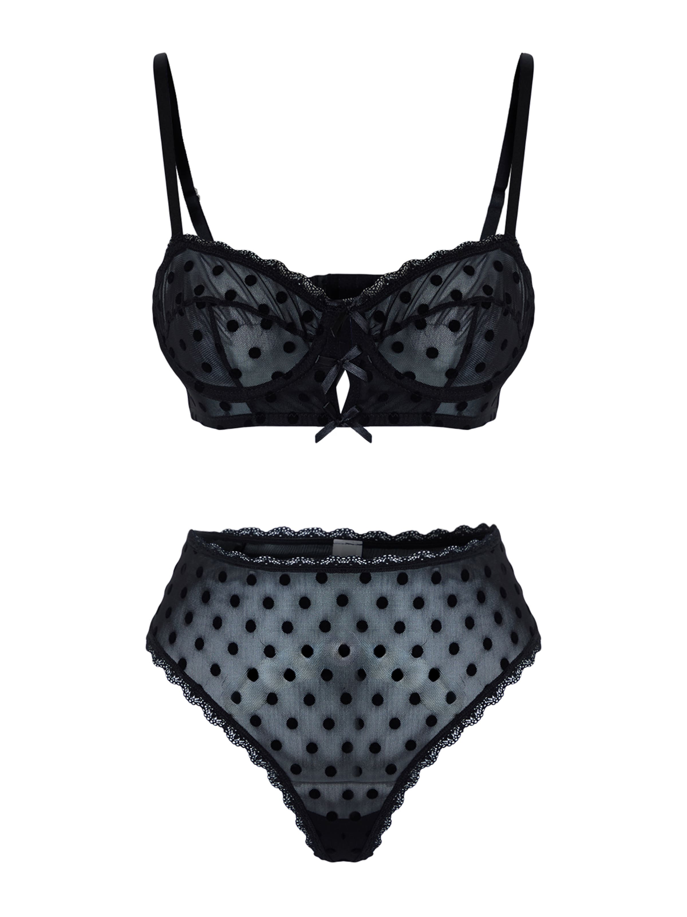 Trendyol - Balconet Conjuntos de ropa interior en negro: frente
