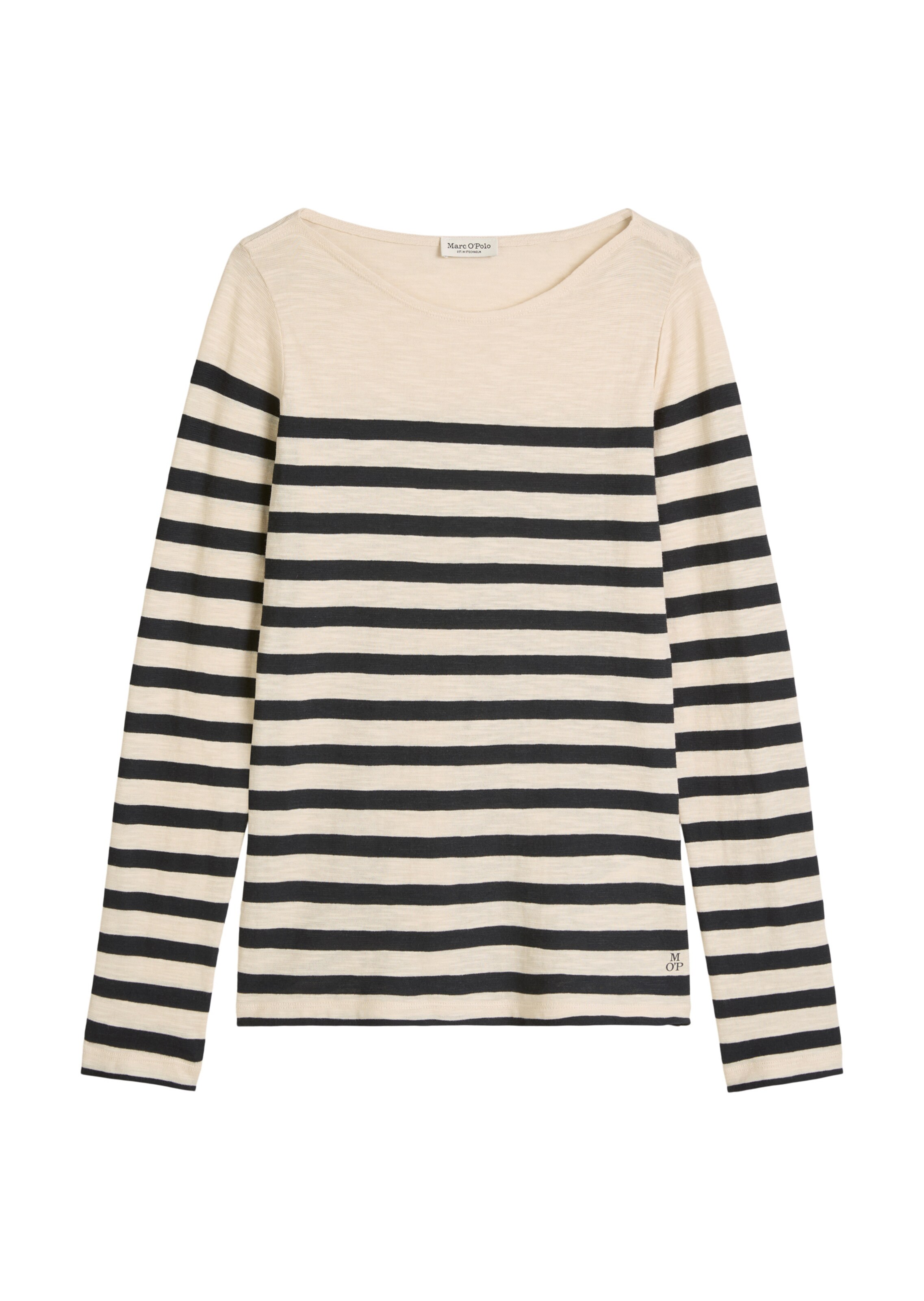 Marc O'Polo Shirt in de kleur Beige / Donkerblauw, Productweergave