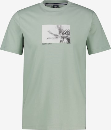 LERROS Baumwoll T-Shirt mit Motiv-Print und bequemem Rundkragen in Grün: Vorderseite