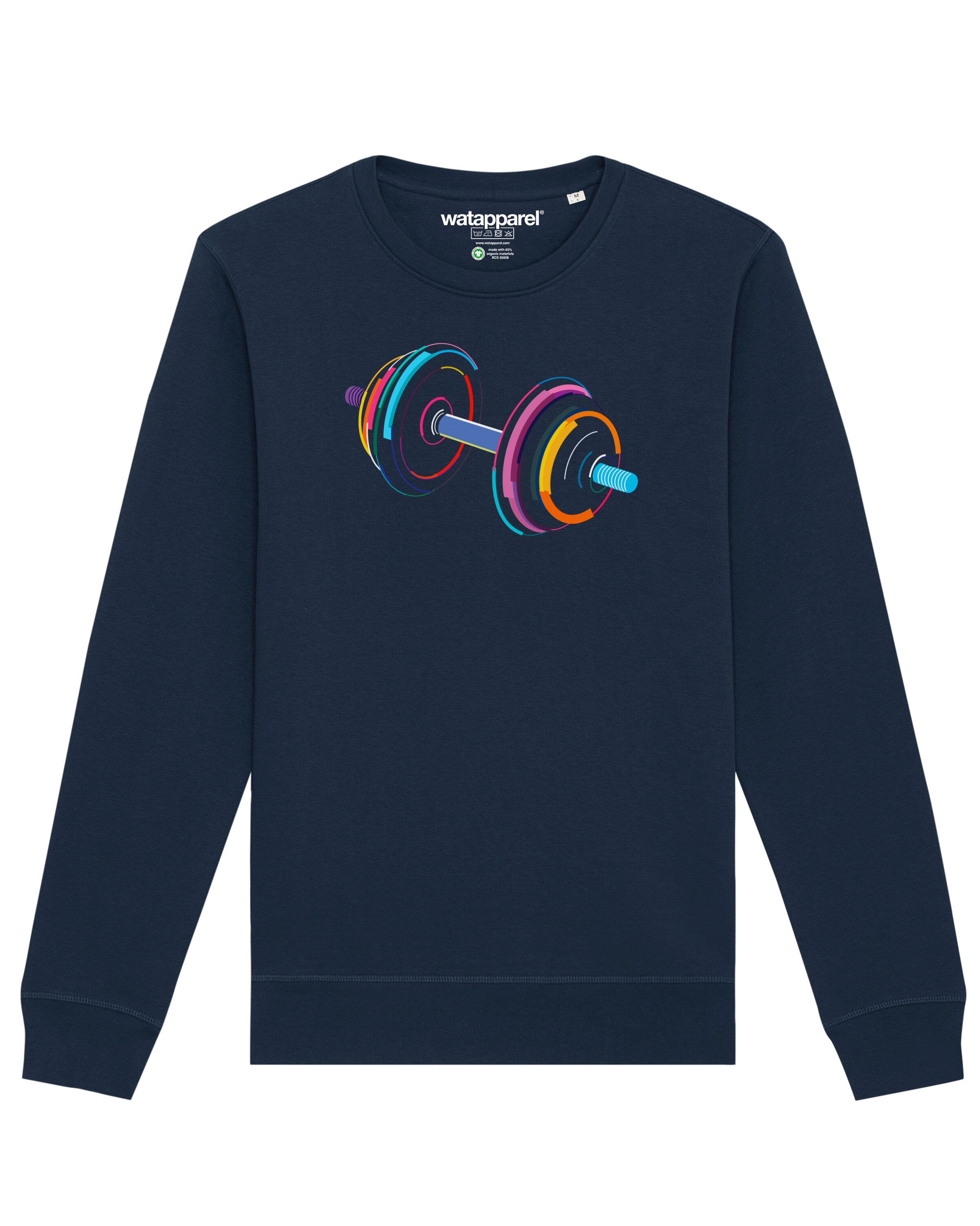 Sweat-shirt ' 80s Hantel ' Watapparel en bleu : devant