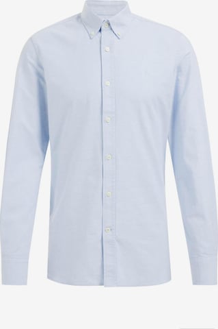 WE Fashion Button Up Shirt in Blue: front