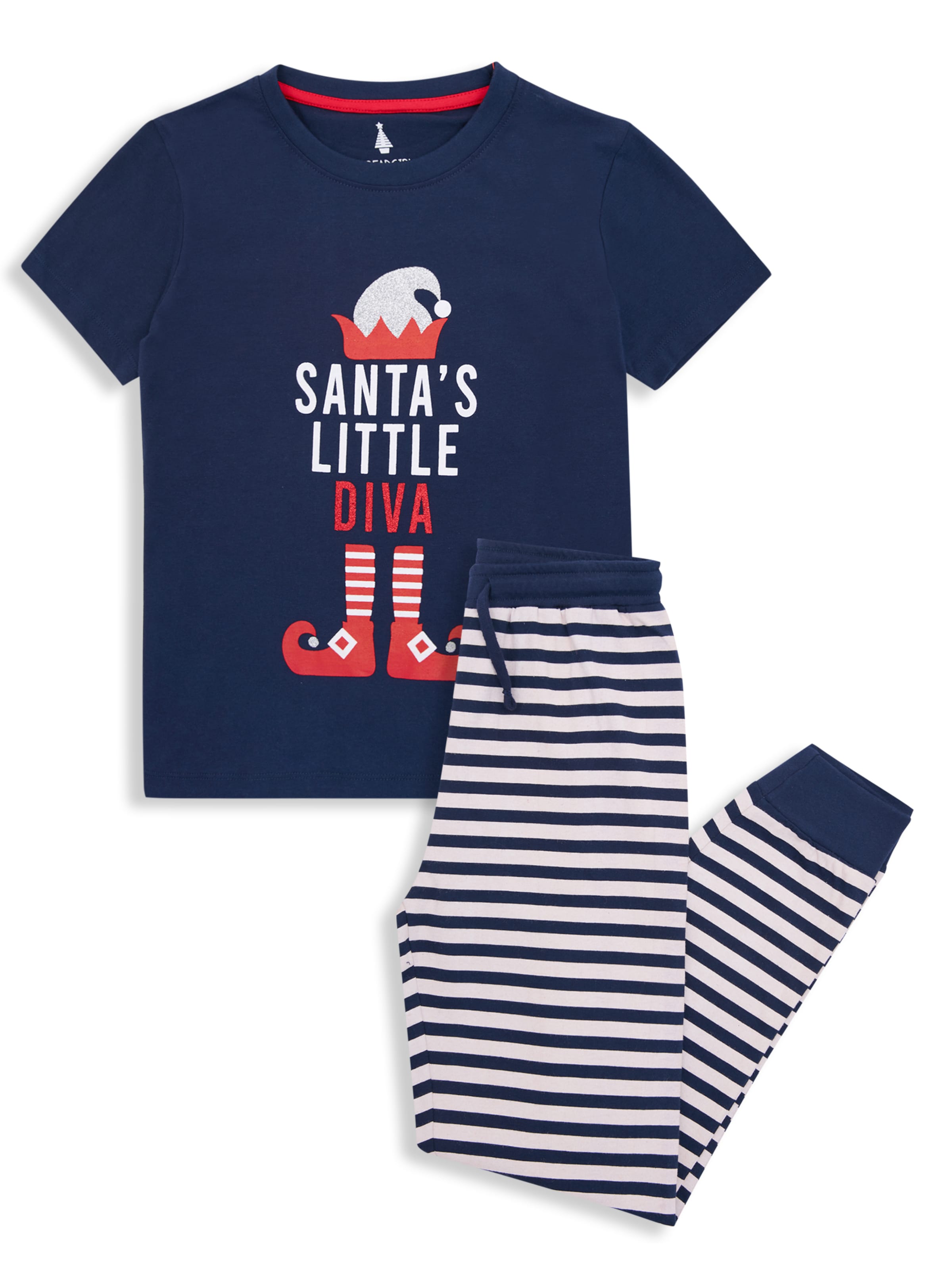 Threadgirls Schlafanzug 'Diva' in Blau: Vorderseite