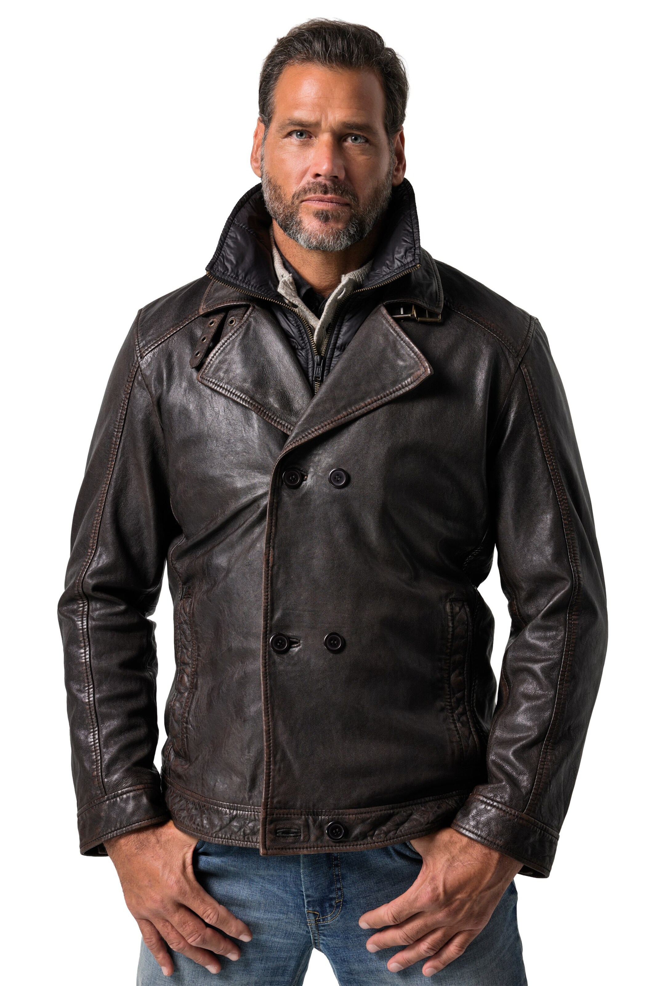 JP1880 Between-season jacket in Brown: front