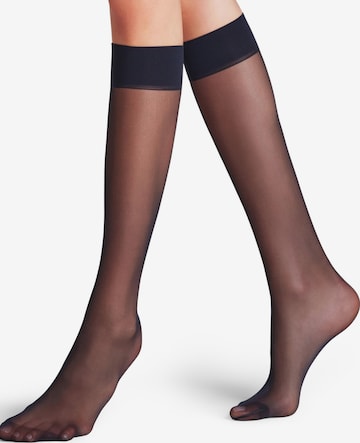 FALKE Overknee Strümpfe 'Matt Deluxe' in Blau: Vorderseite