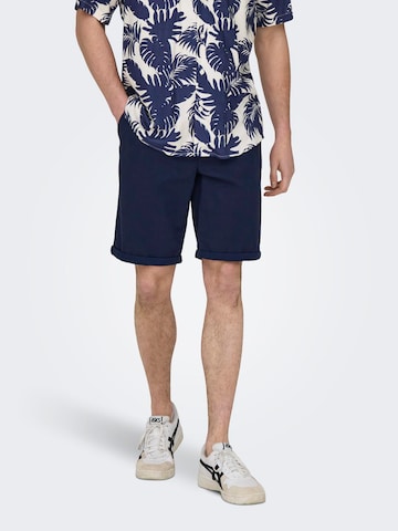 Only & Sons - Regular Calças chino 'Peter Dobby' em azul