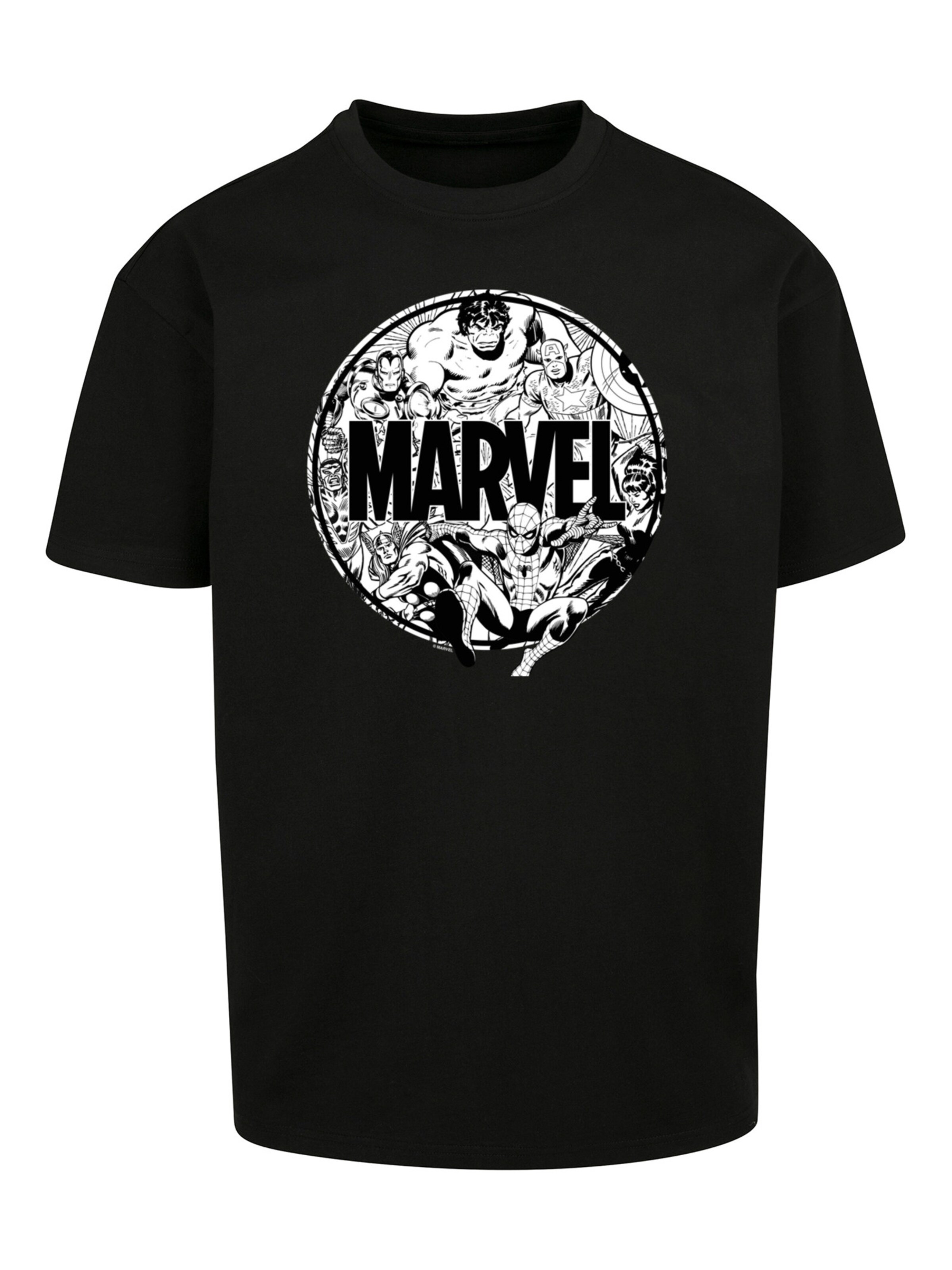 Maglietta 'Marvel' di F4NT4STIC in nero: frontale