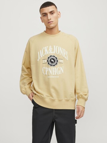 Sweat-shirt JACK & JONES en beige : devant