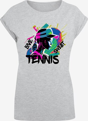 Merchcode T-Shirt 'Tennis Love, Sweat' in Grau: predná strana