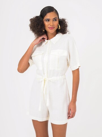 FRESHLIONS Jumpsuit 'Livia' in Weiß: Vorderseite