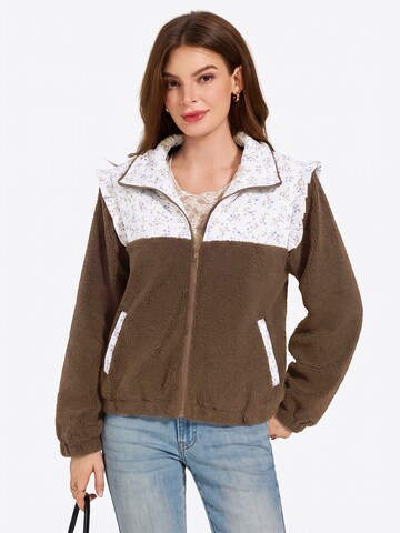 Imily Bela Fleece jas in Bruin: voorkant