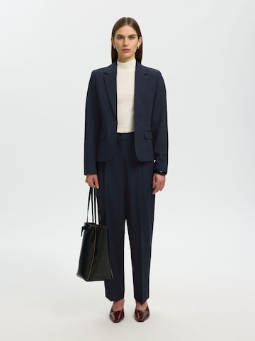 SELECTED - Barrel Pantalón plisado en azul