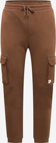 TOM TAILOR DENIM Tapered Cargo Pants in Brown: front