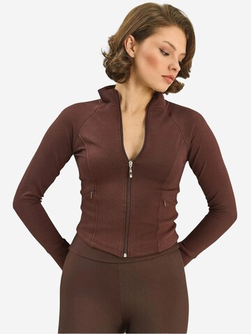 Giacca di felpa di Bianco Lucci in marrone: frontale