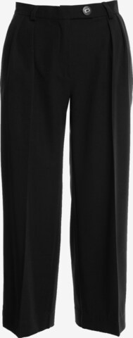 Stylove Pleat-Front Pants in Black: front