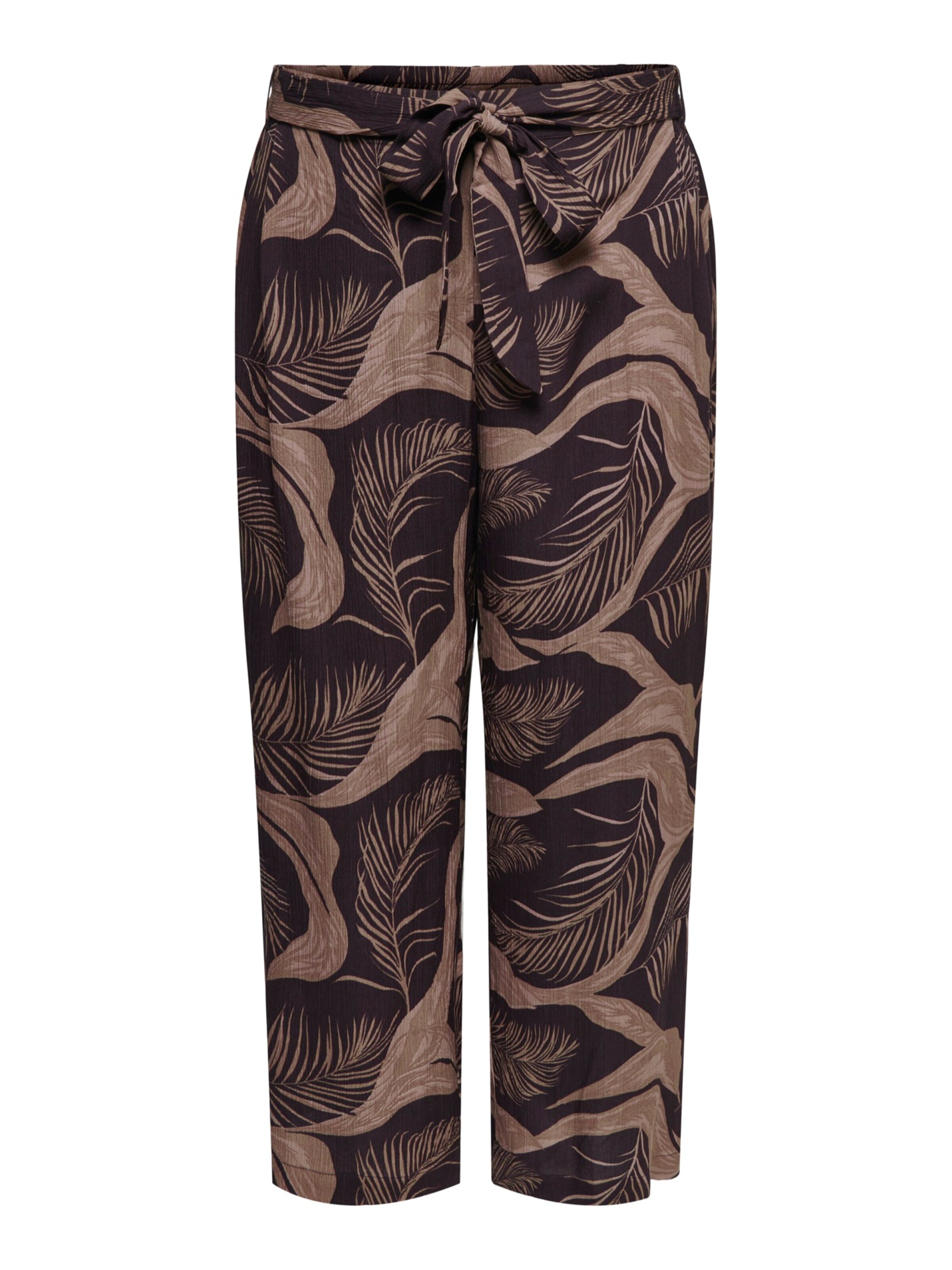 ONLY Carmakoma Wide leg Pleat-Front Pants 'CARVILMA' in Brown: front