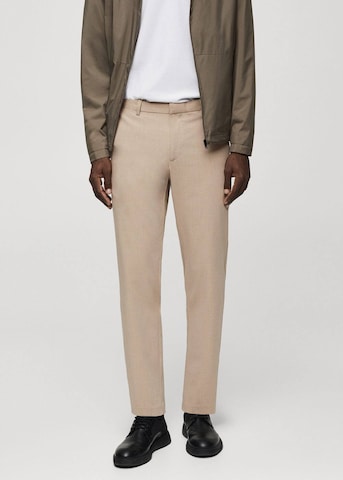 MANGO MAN Slim fit Pants 'Bologna' in Beige: front