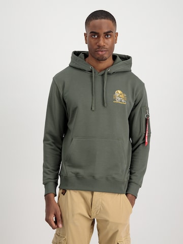 ALPHA INDUSTRIES Sweatshirt in Green: front