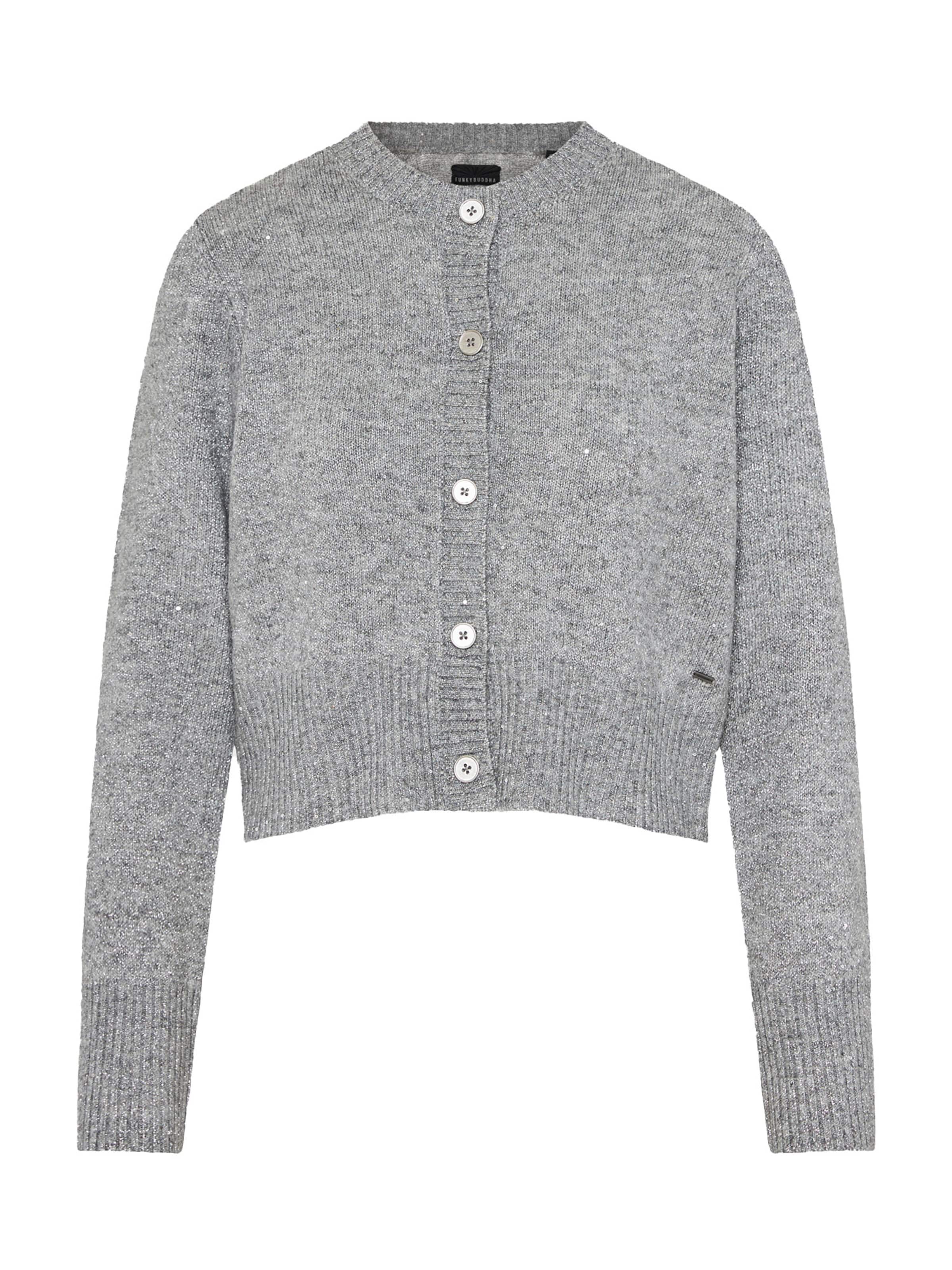 Funky Buddha Kardigán - Sivá: predná strana
