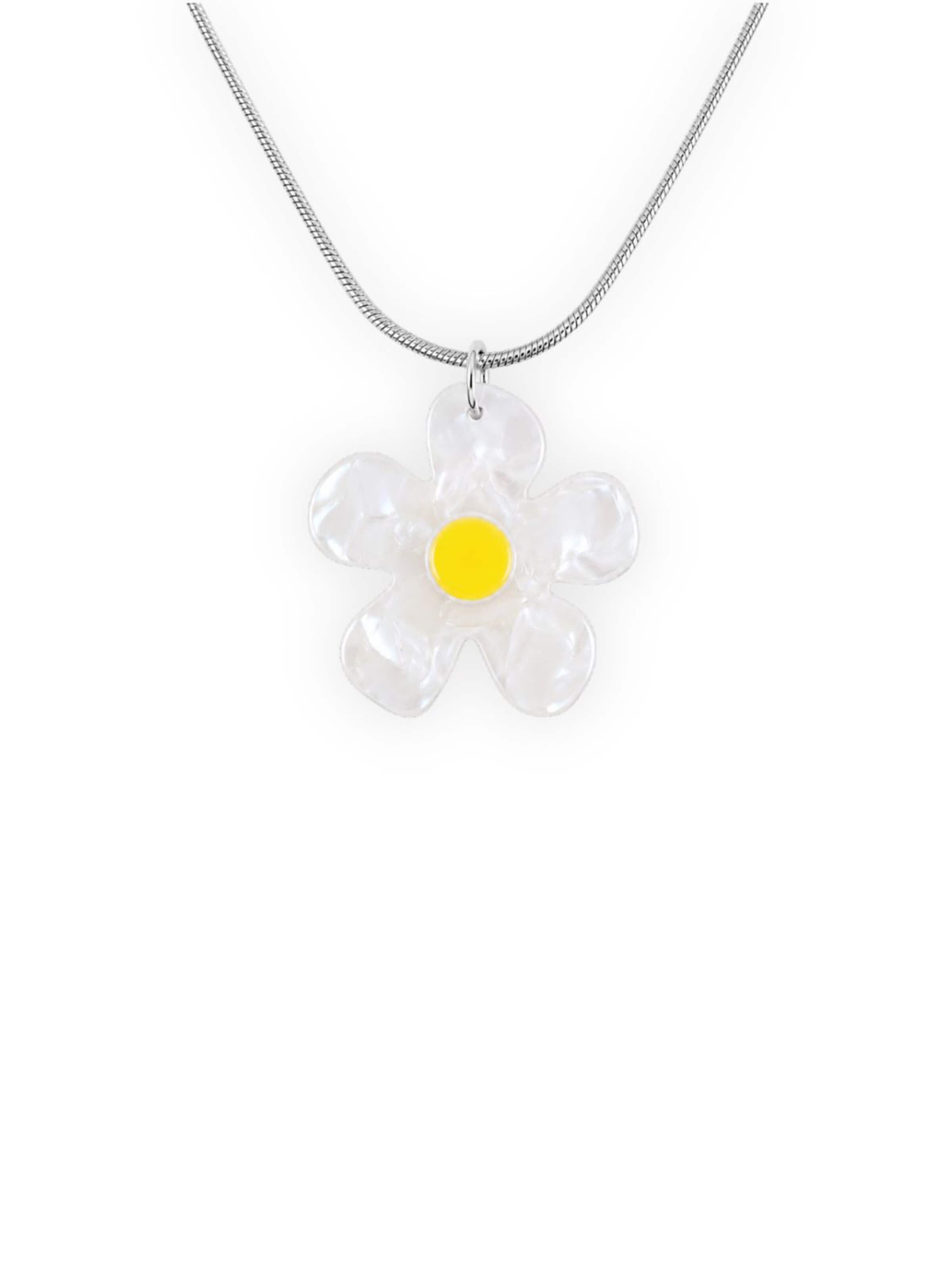Fräulein Wunder - Cadena 'Acetat Daisy' en plata