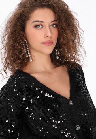 faina Knit Cardigan in Black