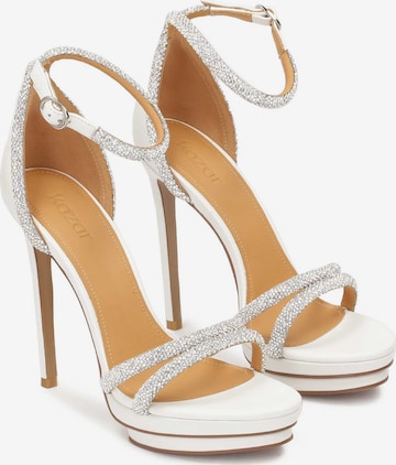 Kazar Strap Sandals in White: front