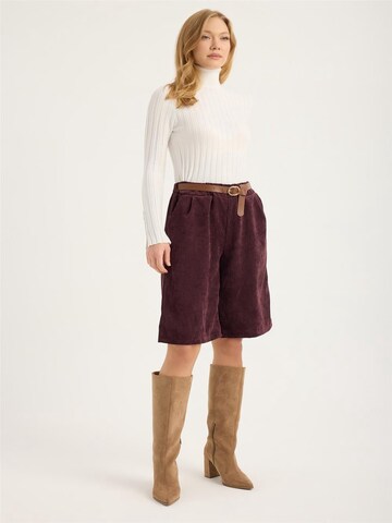 HOME STORE Wide leg Bandplooibroek in Lila