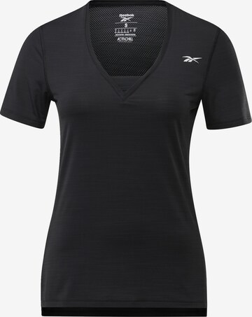 T-shirt fonctionnel Reebok en noir : devant