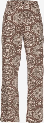 Loosefit Pantalon cargo Karl Kani en marron : devant