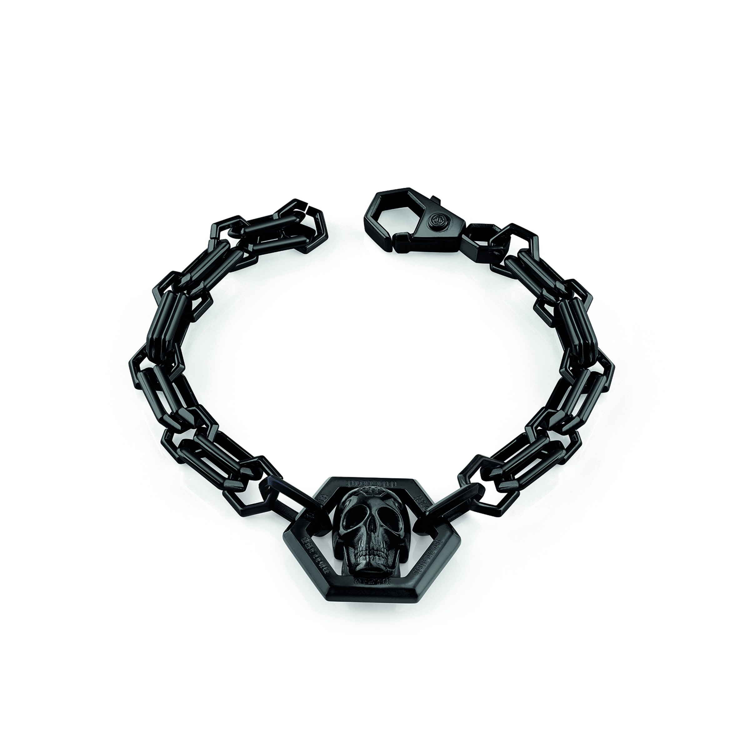 Braccialetto di Philipp Plein Jewellery in nero: frontale
